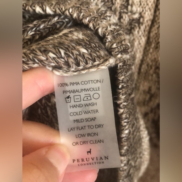 Peruvian Connection Pima Cotton Cable Knit Pullover Sweater Oversized Chunky - Picture 6 of 6